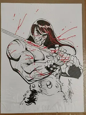 J Scott Campbell Original Art Conan The Barbarian Commission Sketch Signed RARE • $2500