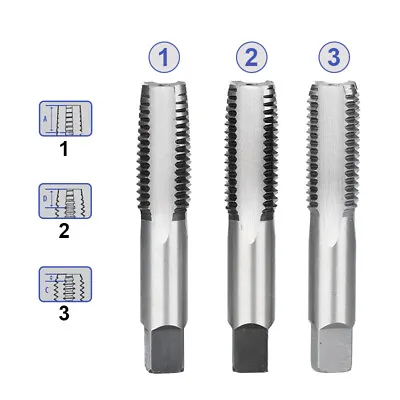 £7.89 • Buy HSS 3pcs Thread Tap M2-M12 Taper Second & Plug Set Thread Repair 0.4mm-1.75mm
