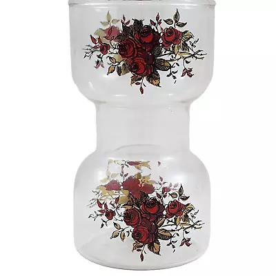 Vtg Corning Pyrex THE UNCANDLE 5  Roses Floating Candles Clear Glass Vase Holder • $11.87