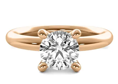 Solitaire 1.68 Ct D VS1 Lab Created Round Cut Diamond Engagement Ring Rose Gold • $1975