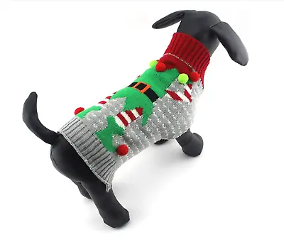 $7.50 • Buy Knitted Christmas Dog Sweater