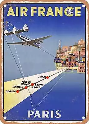 METAL SIGN - 1953 French Airline Paris Vintage Ad • $21.95