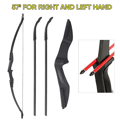 20/30/40lbs Archery Takedown Recurve Bow 57  Both Hands Beginner Target Hunting • $33.99