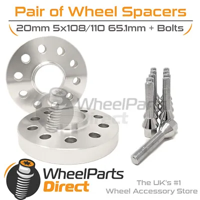 Wheel Spacers (2) & Bolts 20mm For Vauxhall Vectra C 02-08 On Aftermarket Wheels • $49.72