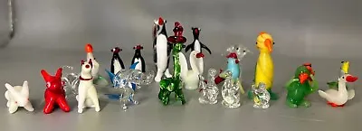 VTG LOT (22) Hand Blown Miniature Collectible Glass Figurines BIRDS SEAL More • $69.99