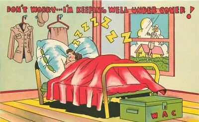 Comic Humor 1940s Military Army WAC Beals Postcard Artist Impression 21-9098 • $9.61