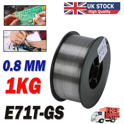 Gassless MIG Wire Mild Welding Wire Flux Welder Roll Flux Cored No Gas 0.8mm 1KG • £8.80