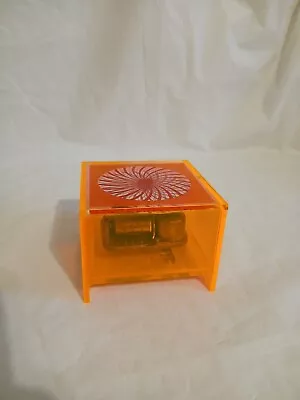 Vintage Orange And Red Lucite  Psychedelic Music Box Plays Love Story • $55