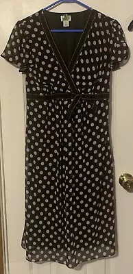 Motherhood Maternity Dress Size Large Black White Polka Dot Item #958 • $14