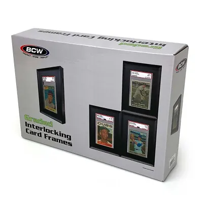 BCW Interlocking Graded Card Frames Black - 4 Interlocking Frames Per Pack • $29.88