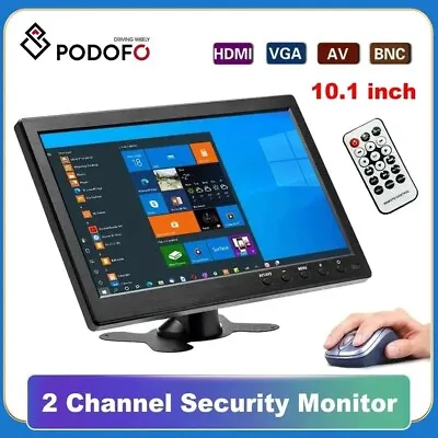 10.1  Podofo Portable HD Monitor VGA/BNC/USB Speaker For PC/Security/TV • £55.99
