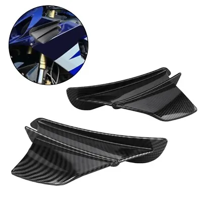 Motorcycle Winglet Aerodynamic Spoiler Wing Carbon ABS Fiber Adhesive For Yamaha • $19.88