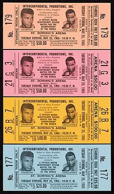 1965 Muhammad Ali Vs Sonny Liston Complete Full Ticket Lot 4 Color Variations • $1199.99