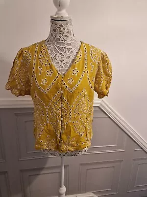 Ladies Mustard Top Size 14 • £4