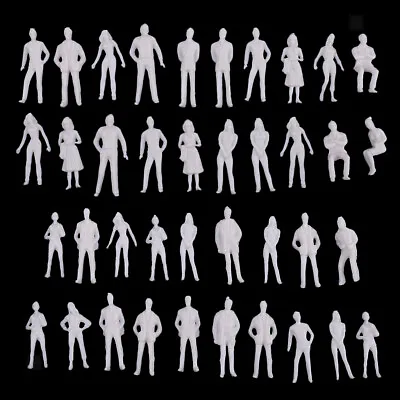 40x 1/50 1/75 Scale Unpainted People Figures Scene Diorama Layout White • £6.20