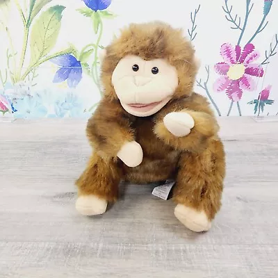 Folkmanis Folktails Monkey Hand Puppet Plush 10  Brown Long Tail Stuffed Animal  • $15