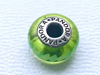 Genuine Pandora 925 Silver Olive Green Murano Glass Bracelet Charm Jewellery • £24.99