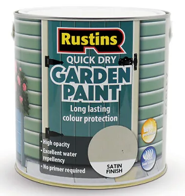 Rustins Quick Dry Outdoor Garden Paint Satin Finish  Various Colours And Sizes • £12.05