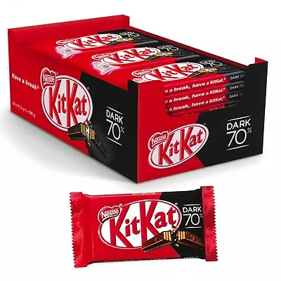 24 X Bars Chocolate Fondant Kit Kat Dark 41gr Wafer Nestle' Display Box • £17.70