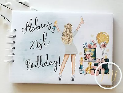 Personalised 18th 21st 30th 40th Birthday Guest Book  Message Book Party Girl • £16.99