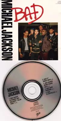MICHAEL JACKSON Bad [PROMO MIXES] (1987 CD Single) LIKE NEW • $60