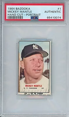 1964 Bazooka #1 MICKEY MANTLE PSA Authentic HOF Yankees • $750