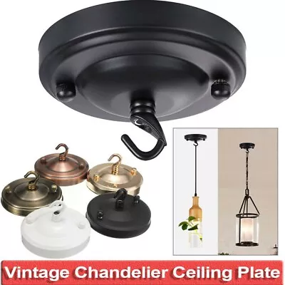 Pendant Light Round Ceiling Tray Metal Base Tray Kit Hanging Lamp Holder Base • $12.48