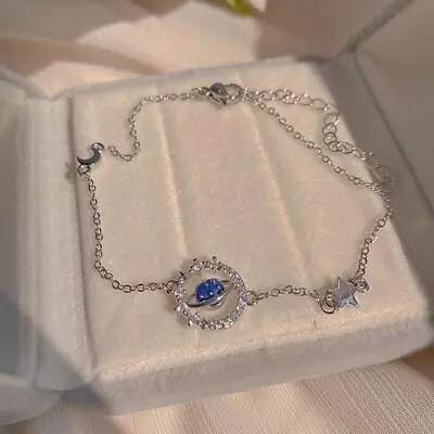 Fashion Planet Moon Star Bracelet Bangle Chain Adjustable Women Jewellery Gift • $2.78