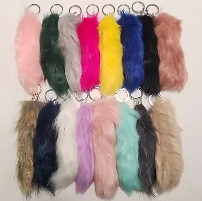 NEW Soft Fox Tail Small Faux Fur Keychain Pendant For Handbag 16 Bright Colors  • $7