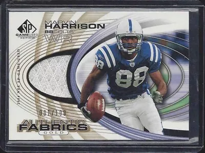 Marvin Harrison 2004 Sp Game Used Authentic Fabrics Gold Jersey #d 1/100 • $24.99