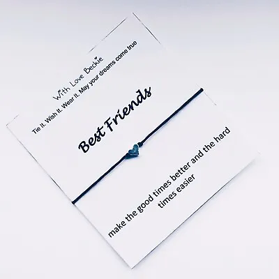 £3 • Buy Best Friends Wish String Bracelet, Friends, Friendship, Gift, Quote Card