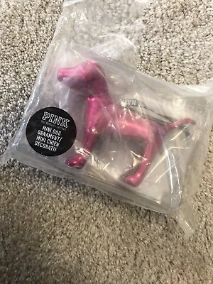 Victoria's Secret Dog Mini Dog Ornament Pink Nation Pup Metallic Pink Hard Dog • $27.99