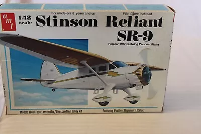 $37.50 • Buy 1/48 Scale AMT, Stinson Reliant SR-9 Airplane Model Kit, #T639, BN Open Box