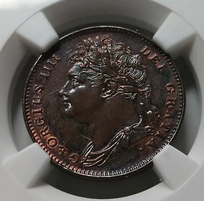 GREAT BRITAIN England Farthing 1/4 Penny 1826 NGC UNC Details George IV Draped • $275
