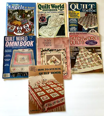 Lot 7 Vintage Quilt Pattern Books And Magazines Angels Stencil Elephant Scrap • $12.95