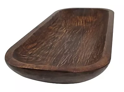 BNDPLUS Wooden Dough Bowl Antique Walnut Vintage Wood Long Dough Bowl Large. • $25