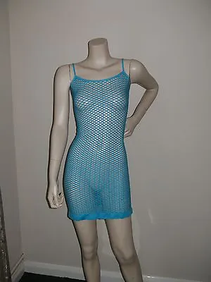 £8.80 • Buy Sexy FISHNET Strip / Lap / Pole DANCE Wear Turquoise BABYDOLL CHEMISE PLAYwear  