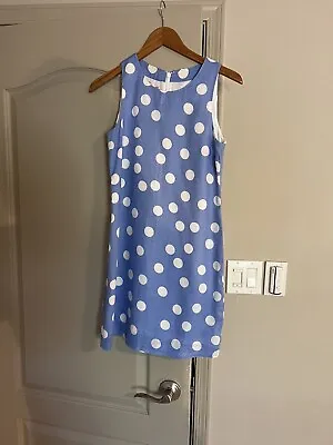 Island Company Women’s Blue/white Dot Classic Shift Dress Sleeveless Size Small • $25