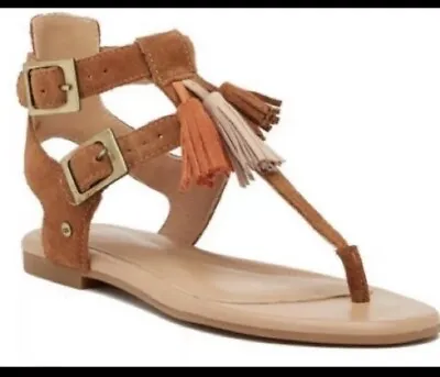 £66.69 • Buy UGG Lecia Tassel Suede Gladiator Flat Sandals NIB Summer Casual Luxe Designer 6