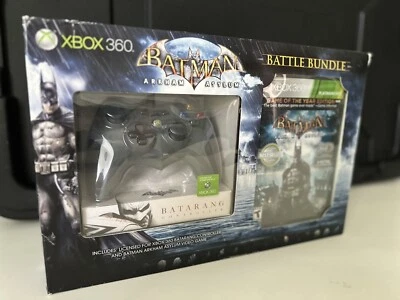 $199 • Buy Xbox 360 Batman Batarang Controller + Arkham Asylum Game BATTLE BUNDLE NEW Rare!