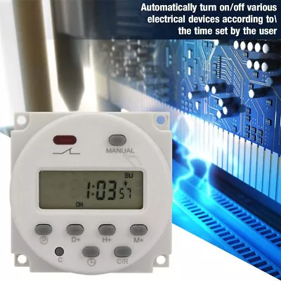 DC 12V 16A LCD Digital Timer Switch Electronic Power Programmable Time Relay New • £9.23