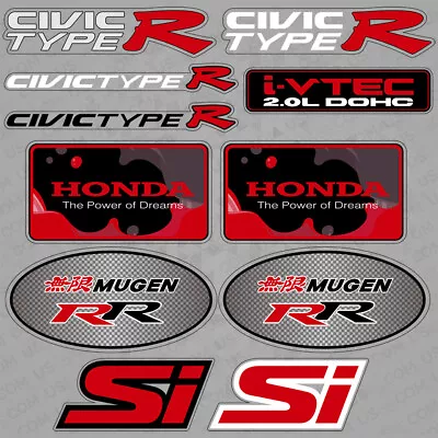 For Civic Type R Si Mugen RR Car Sticker 3D Decal Stripe Logo Decoration Sport • $8.99