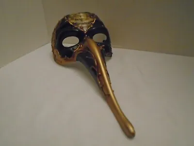 Vintage Venetian Black And Gold Hand Made Masquerade Theater Mask • $39.99