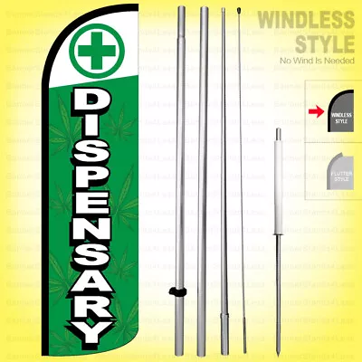 DISPENSARY - Windless Swooper Flag Kit 15' Feather Banner Sign  GqD99-h • $64.95