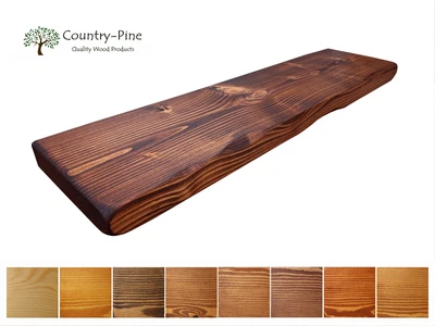 Rustic Floating Shelf / Shelves **6 Different Oil Colours** (Rustic Edge) • £26.95