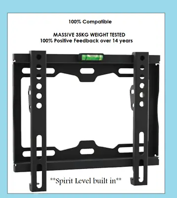 LOGIK L32SHE22 TV Bracket Slimline Wall Mount 32  TV STRONG QUALITY • £15.99