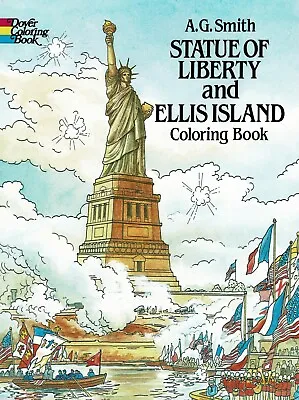 STATUE Of LIBERTY And ELLIS ISLAND Colouring Book 43 Stunning Outlines To Colour • £4.34