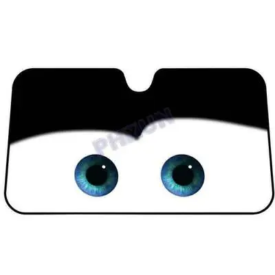 Black 130x70cm Big Eyes Pattern Car Windshield Sun Shade Windscreen Visor Cover • $27.76