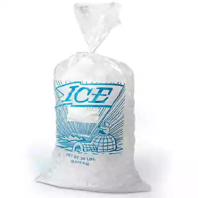 8 Lb / 10 Lb Crystal Clear Ice Bags With Cotton Drawstring Pick Size & Quantity • $8.43