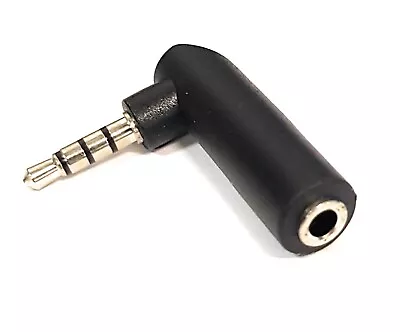 Right Angled Stereo 4 POLE 3.5mm Jack AV Headphone Adaptor Socket To Plug Angle • £2.39